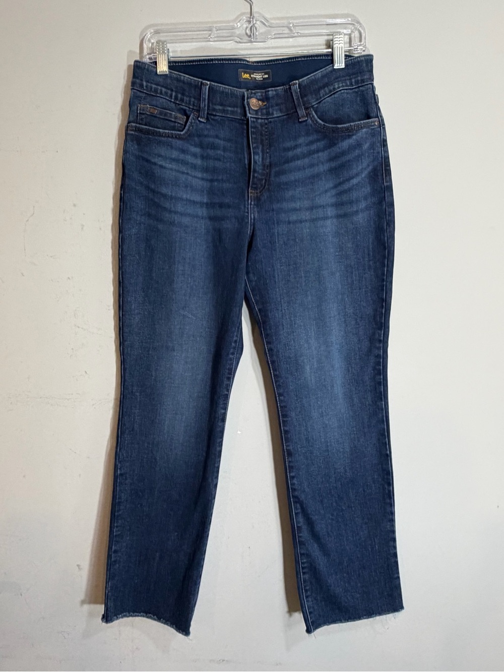 Lee regular fit straight leg stretch raw hem waist size 10 12